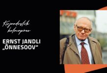 Ernst Jandl auf Estnisch / Botschaft Tallinn Das Bild zeigt ein Werbeplakat der Buchpräsentation.