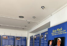 Ausstellung / Kulturforum Zagreb Es ist die Ausstellung zu sehen. Mehrere Panele mit Fotos und Text.