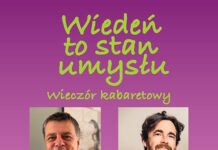 Kabarettabend / Kulturforum Warschau Das Bild zeigt das Plakat der Veranstaltung mit zwei Portraits der Künstler.