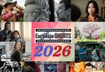EuroAsia Shorts / Kulturforum Washington Das Bild zeigt das EuroAsia Shorts Logo umrahmt von einer Collage von Stills zahlreicher beim EuroAsia Shorts Festival gezeigten Kurzfilmen.