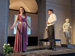 Homers Opernheld: Odysseus / Generalkonsulat München Das Bild zeigt die vortragenden Künstler: Elisabeth Zeiler und Hyunsik Ko