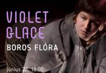 violet glace / Kulturforum Budapest Das Bild zeigt das Plakat der Veranstaltung mit allen wichtigen Informationen und Tänzerin Flóra Boros.