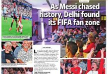 Fußball Public Viewing / Kulturforum New Delhi Zeitungsartikel mit der Berichterstattung über das Public Viewing in der Times of India.