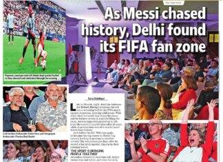 Fußball Public Viewing / Kulturforum New Delhi Zeitungsartikel mit der Berichterstattung über das Public Viewing in der Times of India.