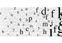 Kierkegaard-Konferenz/Kulturforum Laibach Das Bild zeigt eine Grafik mit der Ankündigung der Konferenz auf der Textfragmente und Kierkegaards Gesicht zu sehen sind.