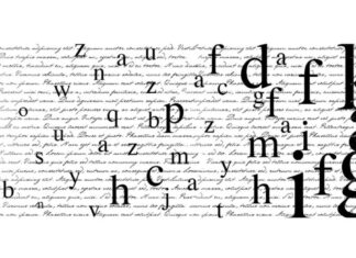 Kierkegaard-Konferenz/Kulturforum Laibach Das Bild zeigt eine Grafik mit der Ankündigung der Konferenz auf der Textfragmente und Kierkegaards Gesicht zu sehen sind.