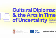 Kunst in Krisenzeiten / Kulturforum Belgrad Das Bild zeigt das Logo der internationalen Konferenz „Kulturdiplomatie und die Künste in Zeiten globaler Unsicherheit“.