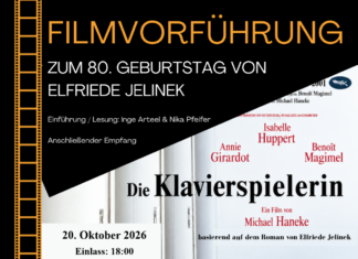 „Die Klavierspielerin“ / Kulturforum Brüssel Das Bild zeigt das Poster der Originalversion des Filmes.