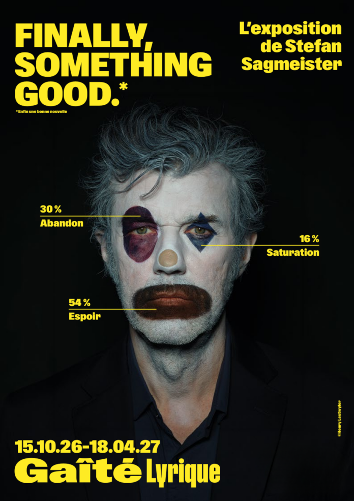 Das Bild zeigt das Plakat zur Ausstellung von Stefan Sagmeister in der Gaîté Lyrique.