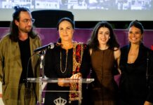 38. European Film Festival / Botschaft Amman Das Bild zeigt von links nach rechts: Regisseur Jakob Carl Sauer, die österreichische Botschafterin in Amman, Dr. Marieke Zimburg, Raghida Alsangalawi sowie Regisseurin Nicola von Leffern.